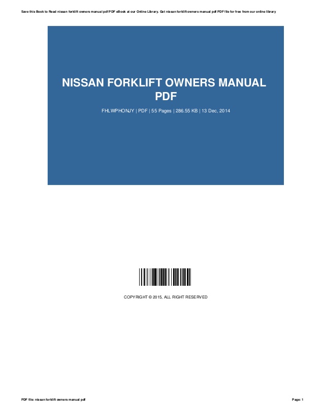 Nissan 30 forklift operators manual transmissions